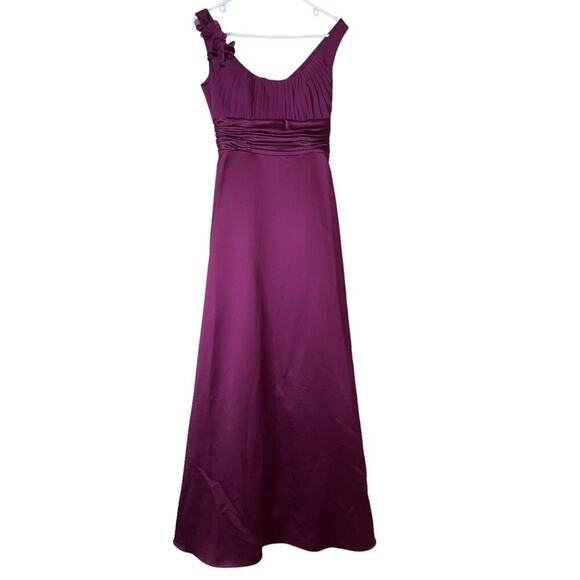 David's Bridal dress bridesmaid NEW Sangria color floral strap empire waist SZ 2 - Picture 6 of 10